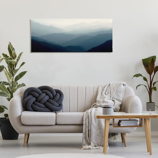 Foggy Blue Mountains by Gemma Bardot Unframed Nature Graphic Art Print 20 in. x 48 in.