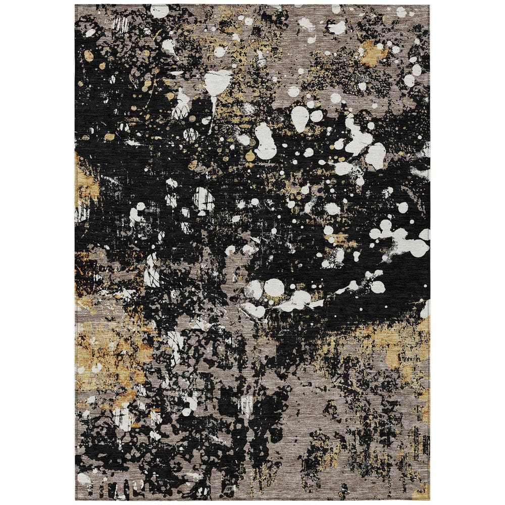 Chantille Machine Washable Indoor/Outdoor Abstract ACN2679 Black 3 ft. x 5 ft. Area Rug price history on PriceWatchPro
