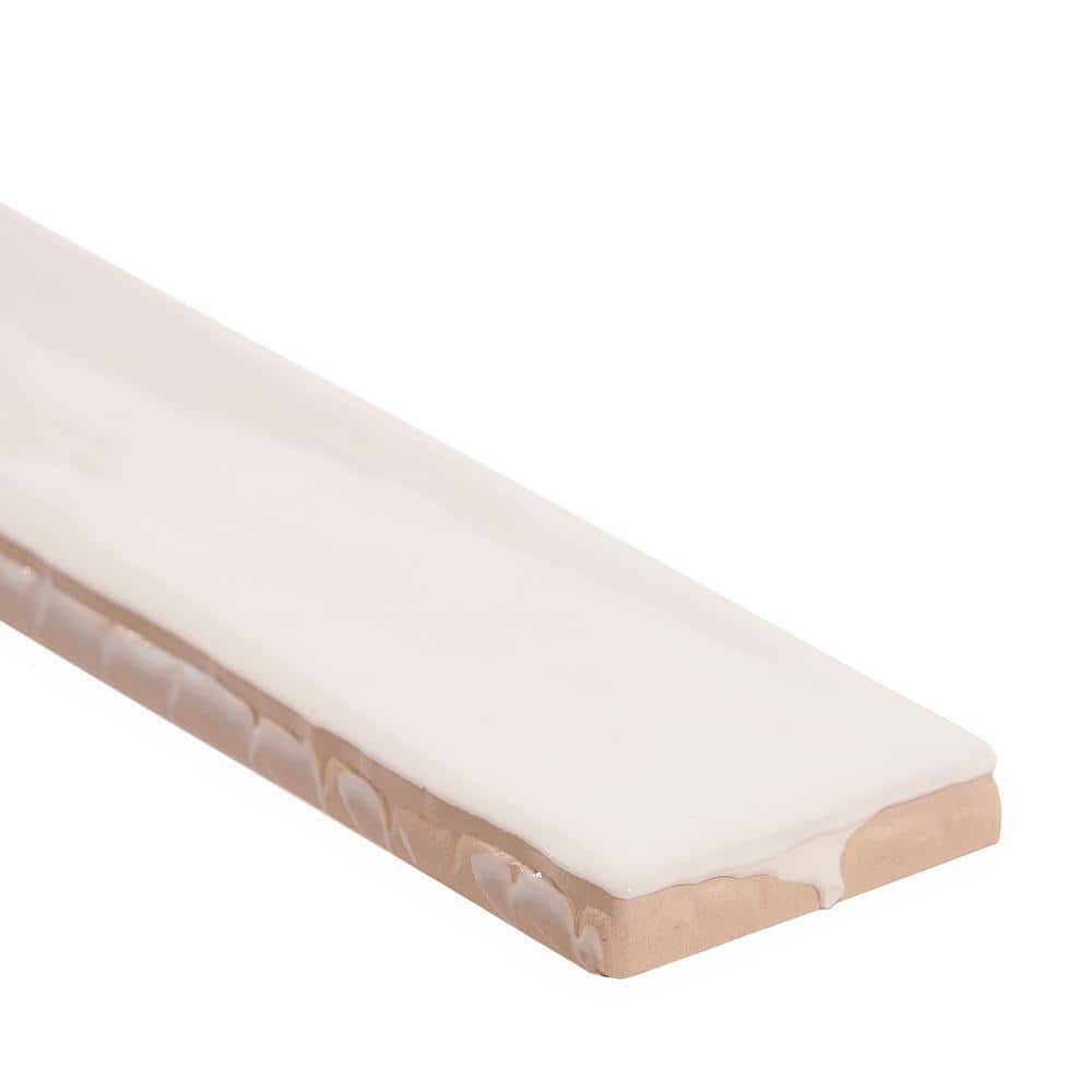 Nantucket 2" x 20" White Polished Ceramic Subway Wall Tile