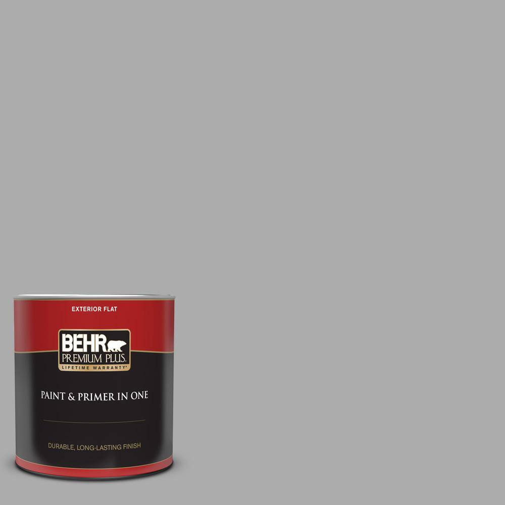 BEHR PREMIUM PLUS 1 qt. N5203 Flannel Gray Flat Exterior Paint and