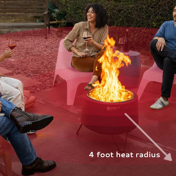 TIKI 20 in. Smokeless Wood Burning Social Fire Pit with Removable
