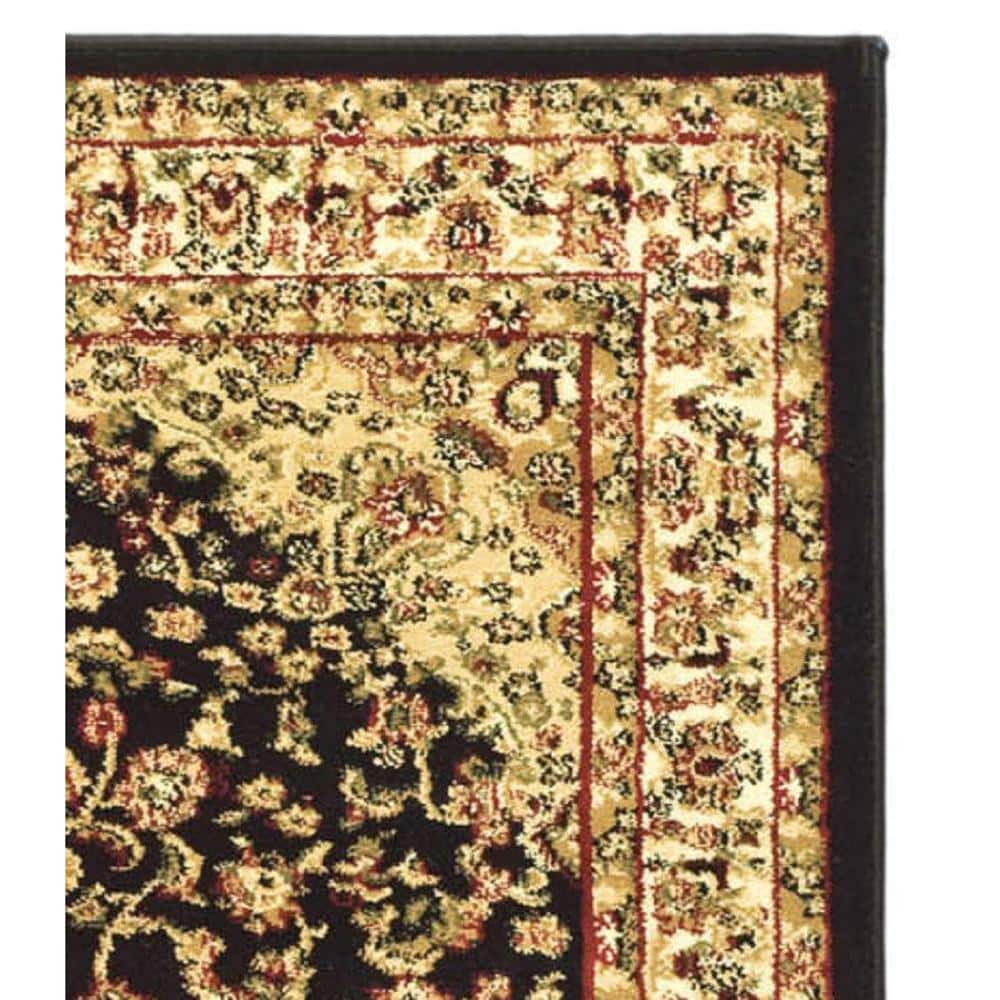 Elegant Black and Ivory Floral Reversible Area Rug - 3'3" x 5'3"