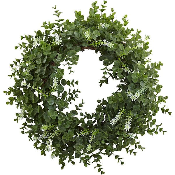 18 in. Round Artificial Everyday Wreath with Twig Accents