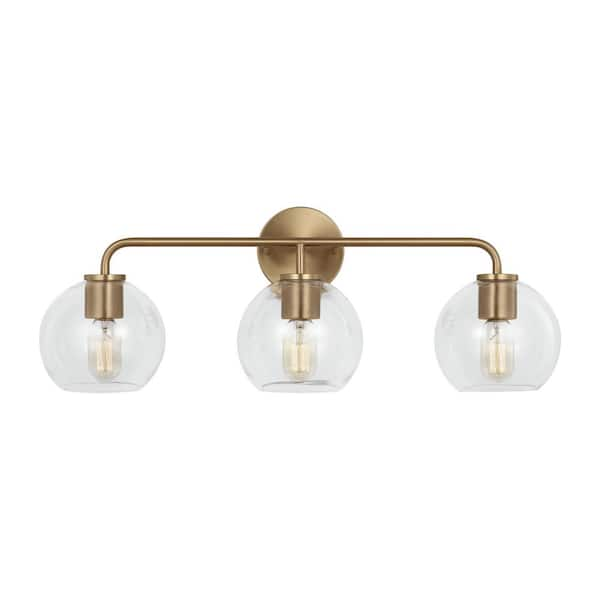 Generation Lighting Orley 26.5 in. 3-Light Satin Brass Bathroom Vanity ...