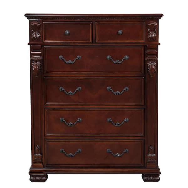 AndMakers Lyndon Cherry 6-Drawer 43 in. Chest of Drawers PF-G09400