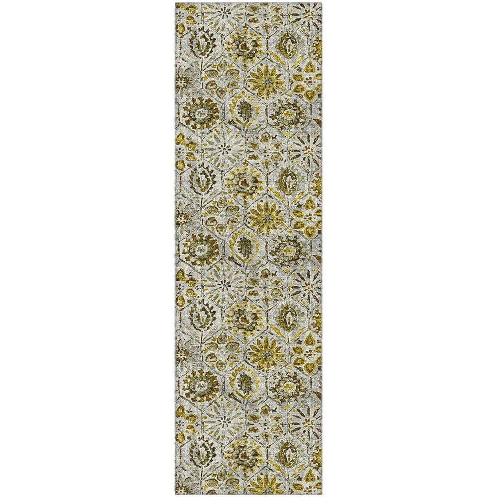 Mayfield Premium Machine Washable Abstract AMF1938 Pewter 2 ft. x 7 ft. Runner Rug price history on PriceWatchPro