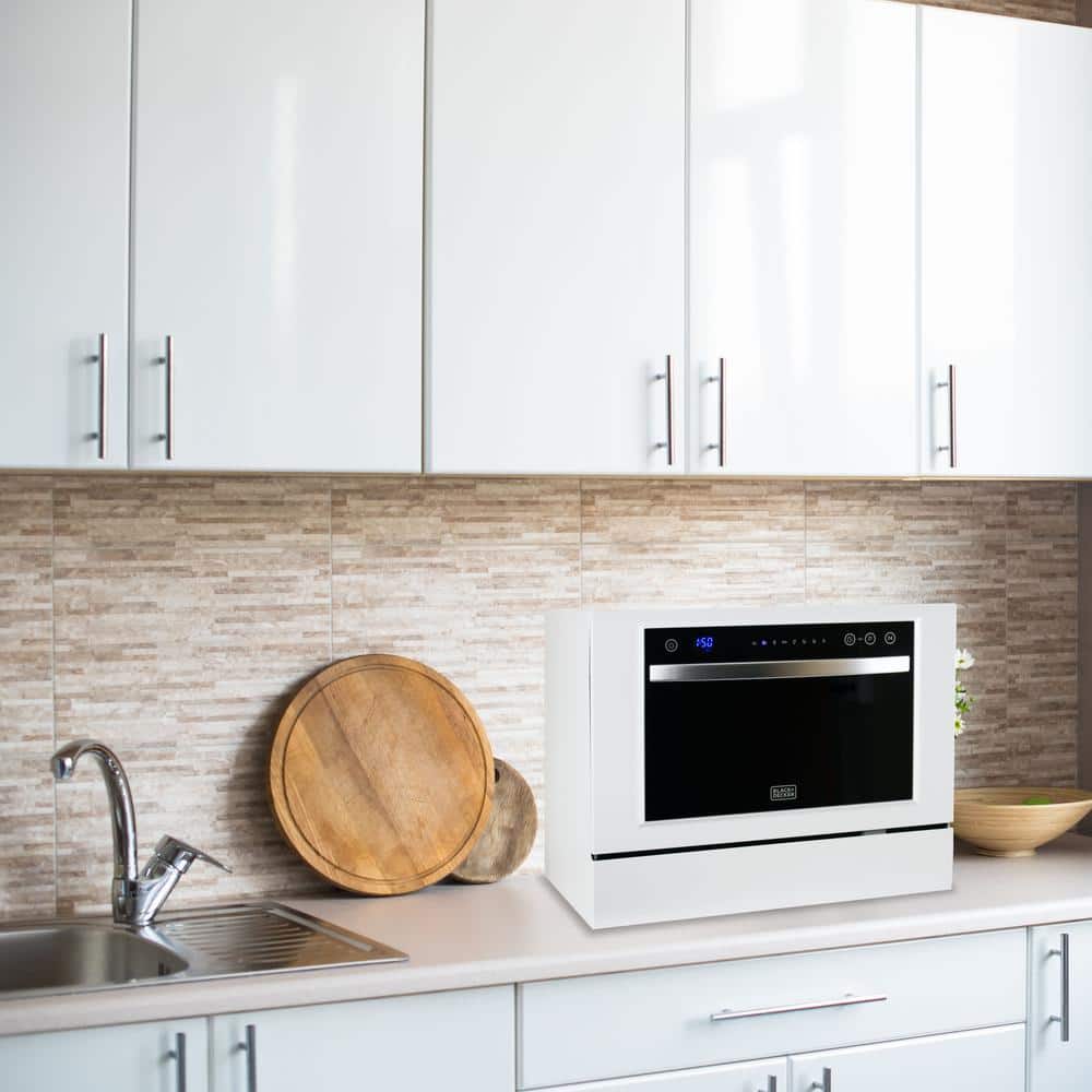 Compact White Stainless Steel Countertop Dishwasher for RV