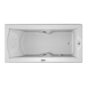 Fuzion Salon Spa 70.7 in. x 35.4 in. Rectangular Combination Bathtub with Right Drain in White