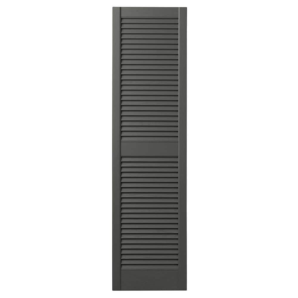 15 in. x 55 in. Open Louvered Polypropylene Shutters Pair in Spanish Moss price history on PriceWatchPro