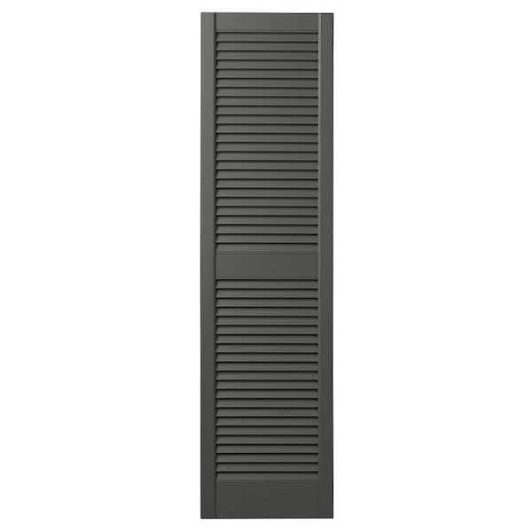 Ply Gem 15 in. x 59 in. Open Louvered Polypropylene Shutters Pair in Spanish Moss
