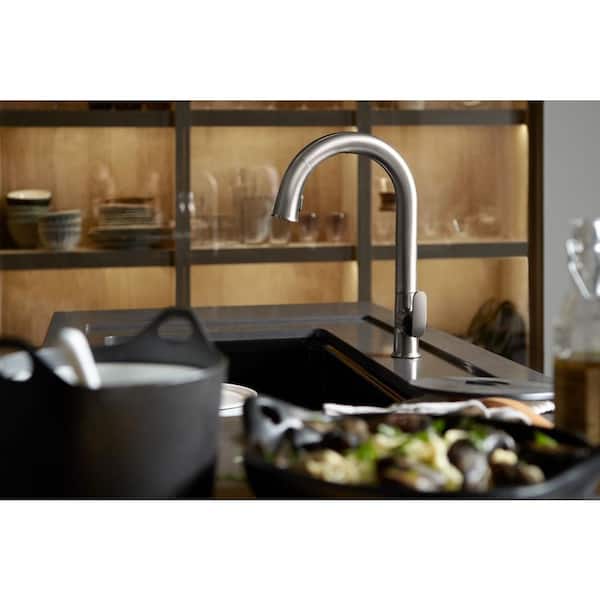 KOHLER - Sensate AC-Powered Touchless Kitchen Faucet in Polished Chrome with DockNetik and Sweep Spray