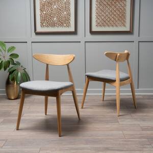 Abrielle Light Beige and Natural Oak Fabric Dining Chairs (Set of 2 ...