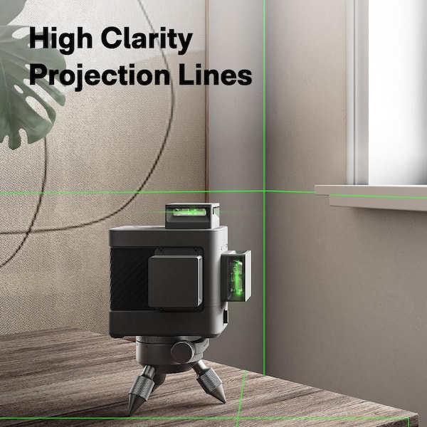 HOTO 50 ft. 3-Plane Laser Level 3 x 360° Self Leveling 12 Cross