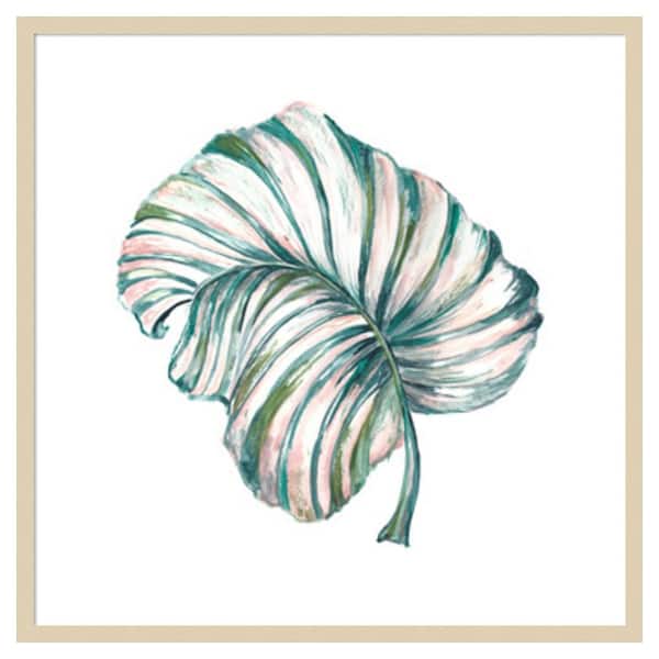 Amanti Art Island Leaf III by Tre Sorelle Studios 33 in. W x 33 in. H. Wood Framed Wall Art Print Framed in Brown