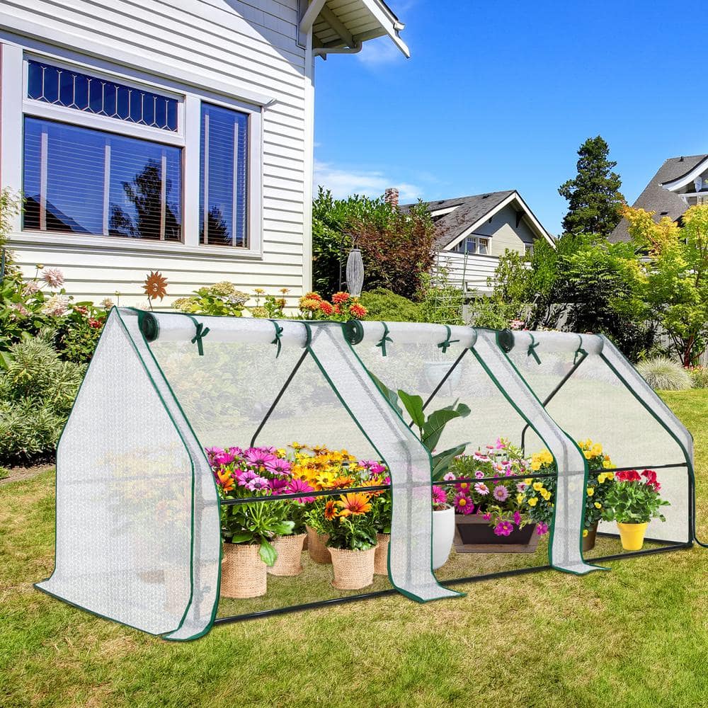 Green 96'' x 36'' x 36'' Mini Tunnel Greenhouse with Bubble Film Cover