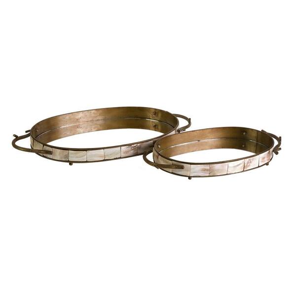 Filament Design Lenor 2.25 in. Bronze Iron Tray (Set of 2)