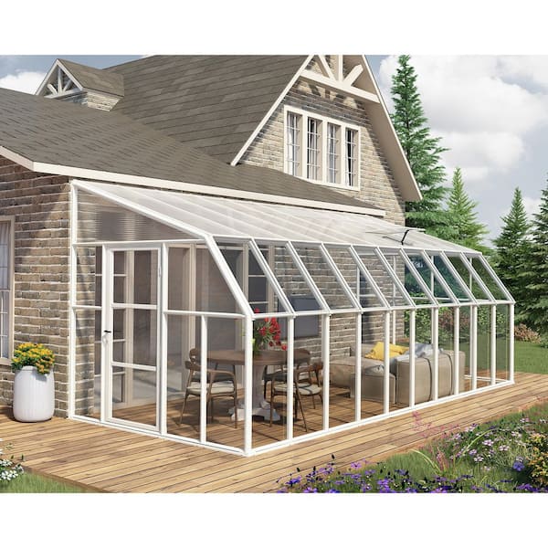 Sun Room 8 ft. x 20 ft. White/Clear Patio Enclosure and Solarium