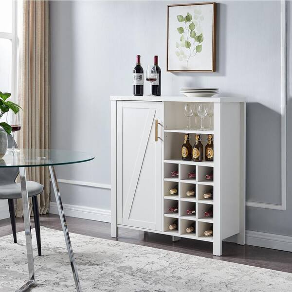 Wine Bar Cabinet Inroom Designs Color: White