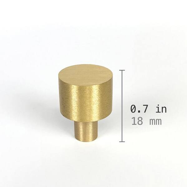 Brushed Solid Brass Gold Round Cabinet, Mid Century Brass Cabinet Knobs