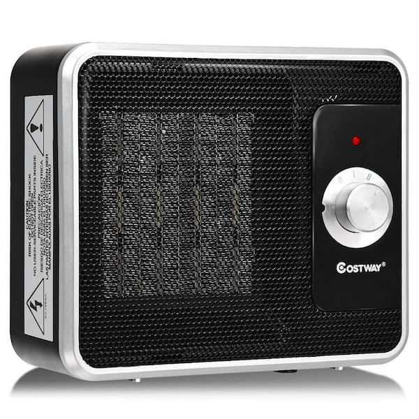 Costway 8 in. 1200-Watt Safety Shut-Off Tilt Protection Office Portable Electric PTC Space Heater Baseboard Heater 1-Pack