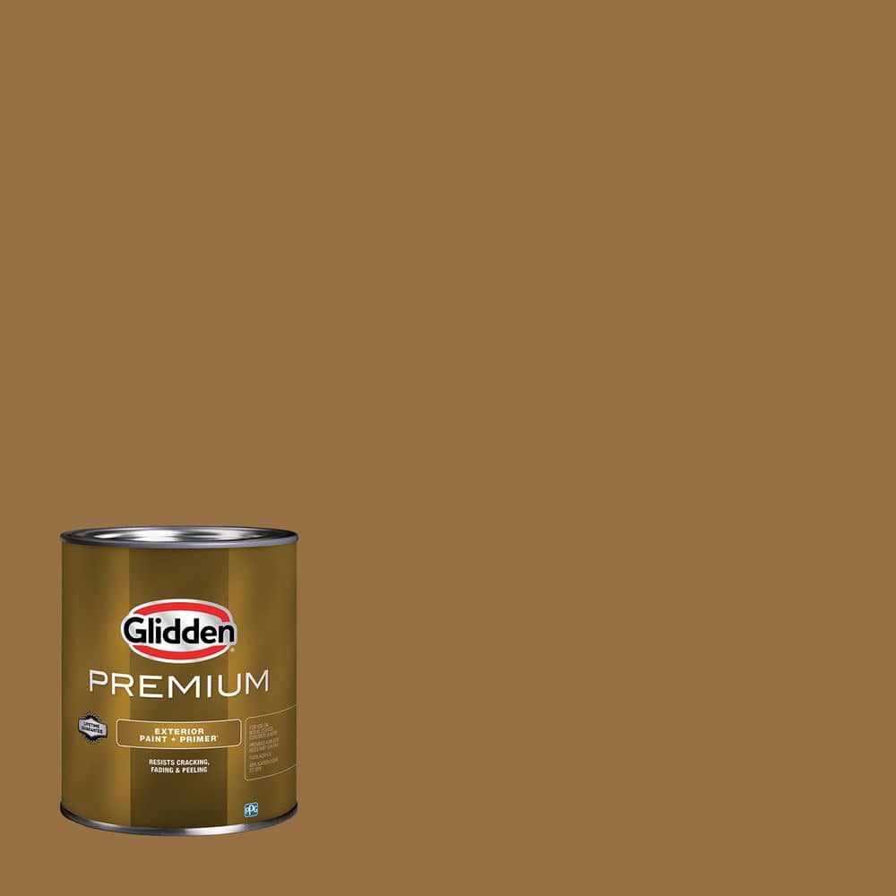 Glidden Premium 1 qt. PPG1087-7 Chewy Caramel Flat/Matte Exterior