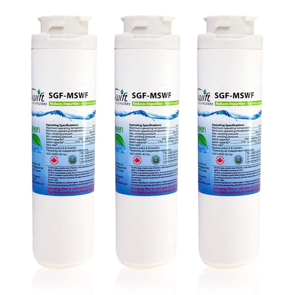 Swift Green Filters Compatible Refrigerator Water Filter for GE MSWF, MSWF3PK, EFF-6022A, (3-Pack) -  SGF-MSWF-3Pack