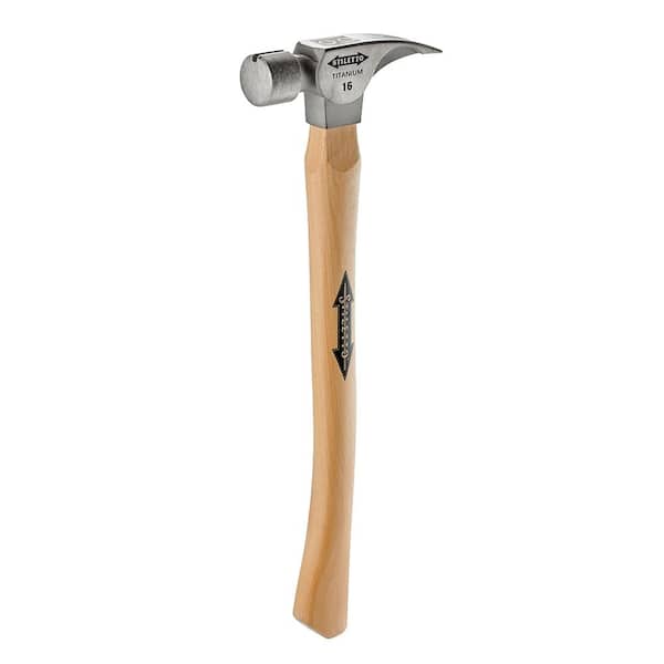 Stiletto 16 oz. Titanium Smooth Face Hammer with 18 in. Curved Hickory Handle