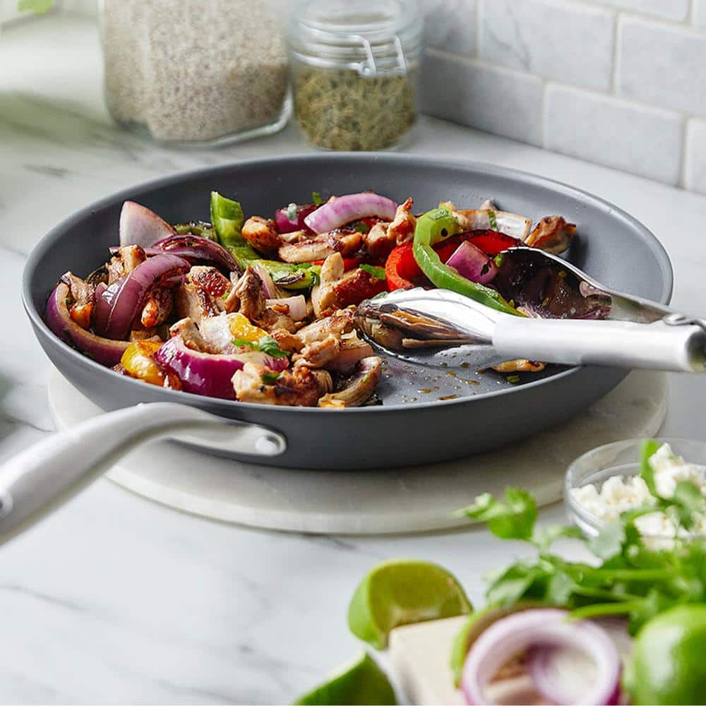 Gray Ceramic Nonstick 18-Piece Cookware Set with Stainless Steel Handles