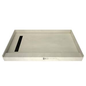 Redi Trench 36 in. x 60 in. Single Threshold Shower Base with Left Drain and Matte Black Trench Grate