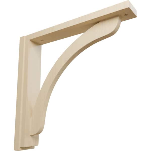 Ekena Millwork 2-1/2 in. x 14-3/4 in. x 14-1/4 in. Rubberwood Reece Shelf Bracket
