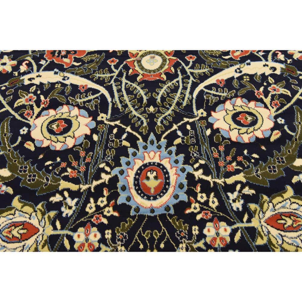 Handmade Rectangular Navy Blue Synthetic 6' x 9' Easy-Care Rug