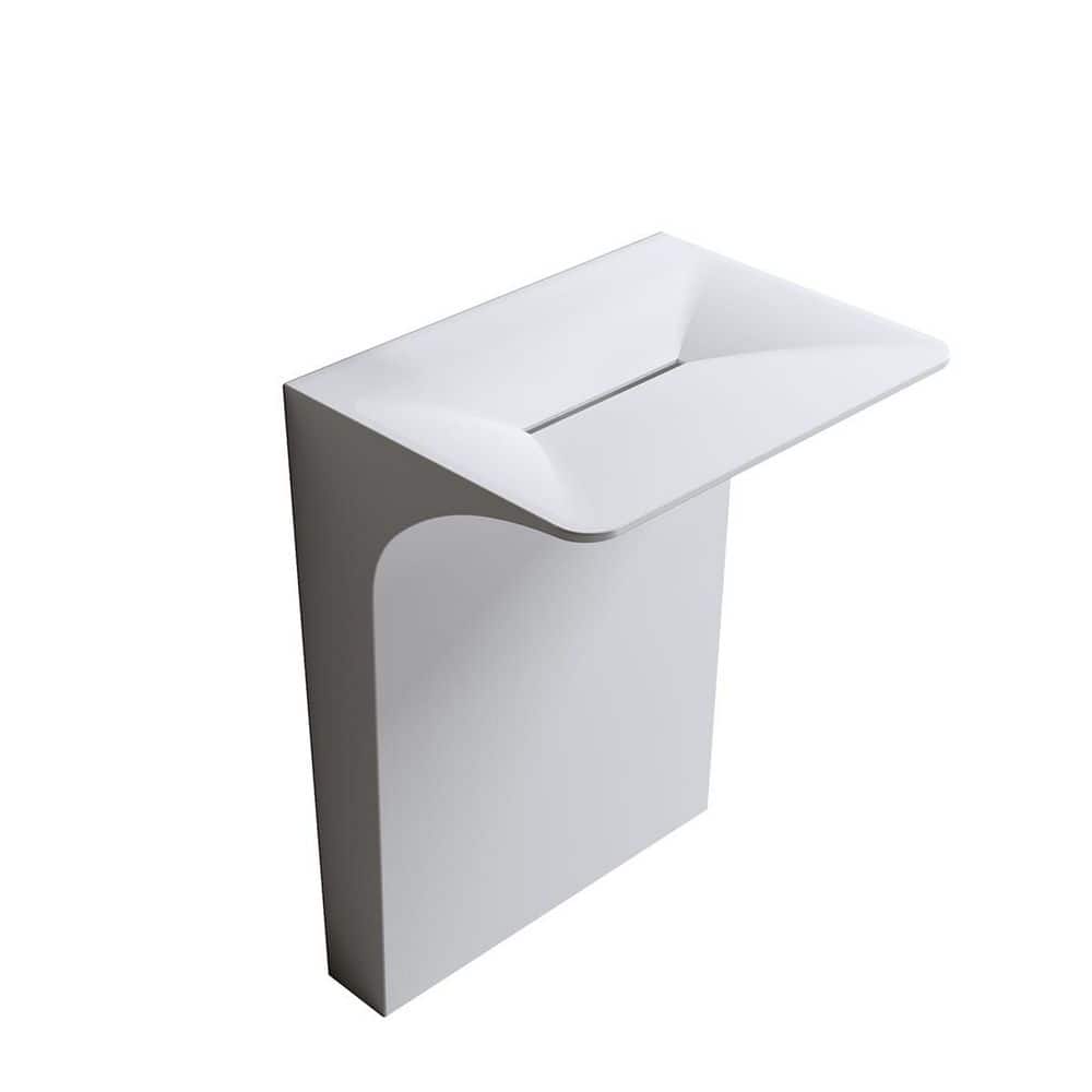 33.2 in. L x 23.2 in. W Modern Wall-Mounted Solid Surface Pedestal Sink Bathroom Vessel Sink price history on PriceWatchPro
