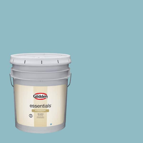 Glidden Essentials 5 gal. PPG1150-4 Kingston Aqua Flat Exterior Paint