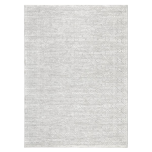 TOWN & COUNTRY LIVING Luxe Maya Medallion Tile Grey 8 Ft. x 10 Ft. Area Rug