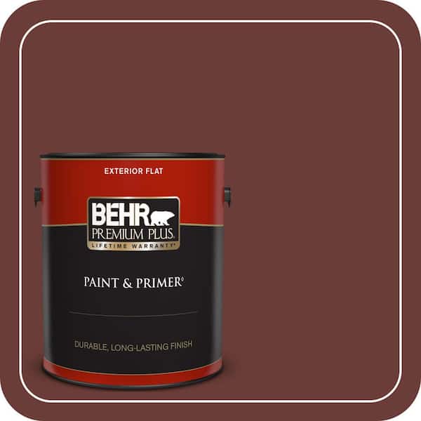 BEHR PREMIUM PLUS 1 gal. #BXC-69 Cimarron Flat Exterior Paint & Primer