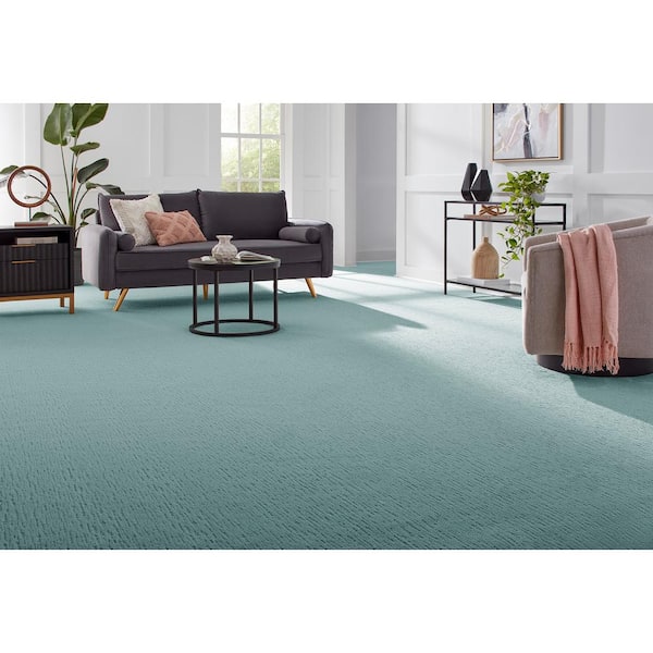 Allison Cove Siren Blue 39 oz. Triexta Pattern Installed Carpet