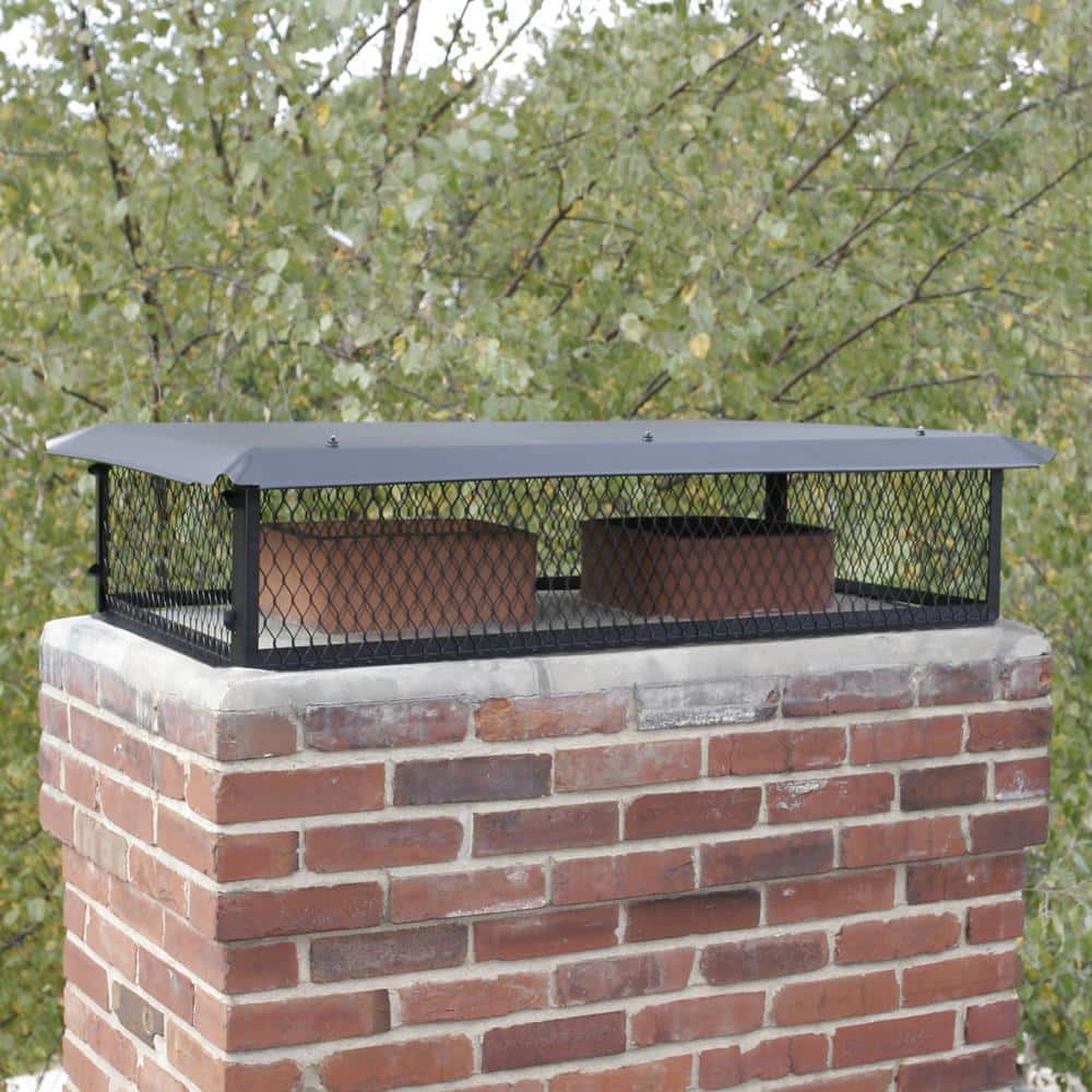 Rectangular Black Galvanized Steel Multi-Flue Chimney Cap