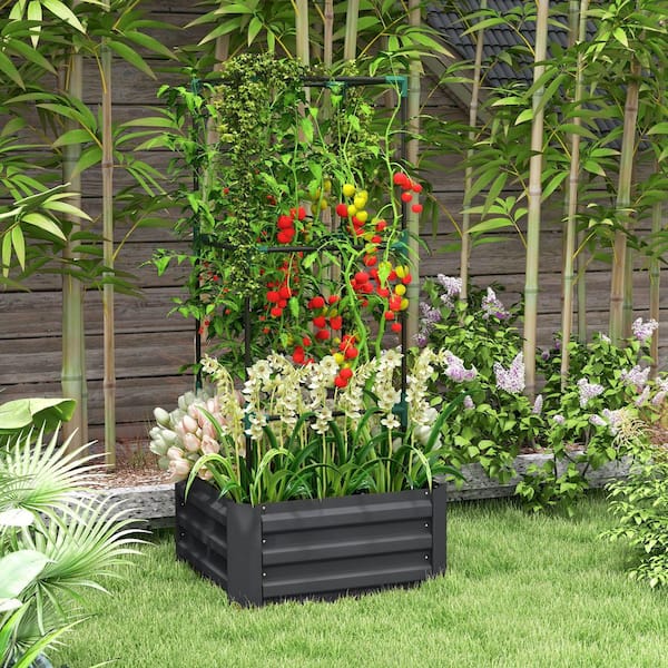 ガーデニングBOX Sunocity Galvanized Planter Box, 24 in. x 24 in. x 11.75 in
