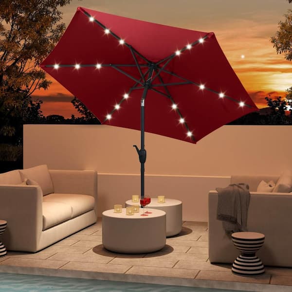 bar height patio table set with umbrella hole Square Outdoor Patio Bistro Bar Table With Umbrella Hole