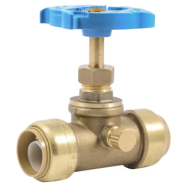 SharkBite 3/4 in. Push-to-Connect Brass Stop Valve with Drain