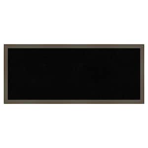 Svelte Clay Grey Wood Framed Black Corkboard 31 in. x 13 in. Bulletin Board Memo Board