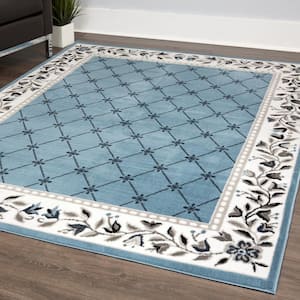 Premium Blue/Ivory 8 ft. x 10 ft. Indoor Area Rug