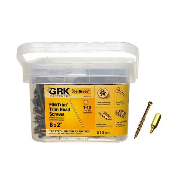 GRK Fasteners #8 x 2 in. Star Drive Trim Finishing Head Screw (510-Per Pack)