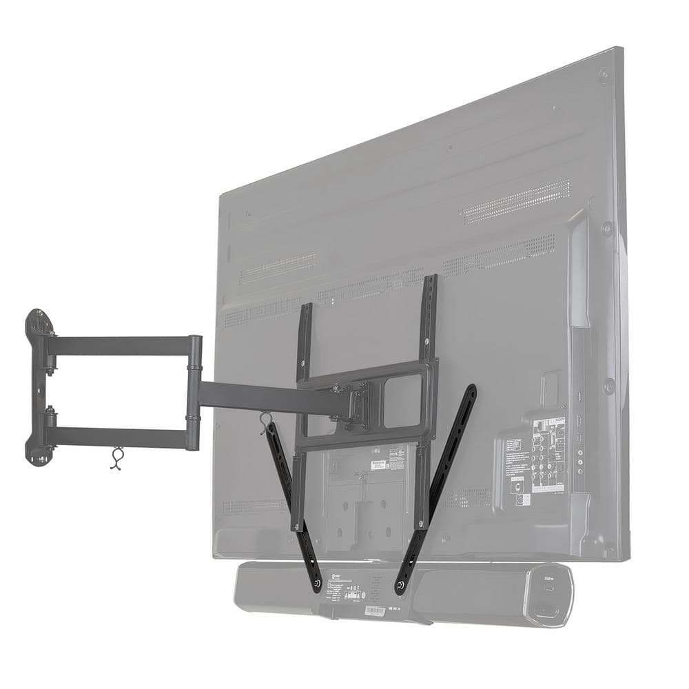 Black Steel Adjustable Universal TV Sound Bar Mount Bracket