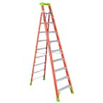 Louisville Ladder Cross Step 8 ft. Fiberglass Leaning Step Ladder (12 ...