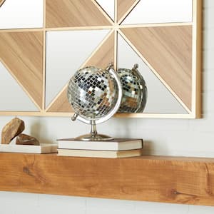 10 in. Silver Stainless Steel Disco Ball Style Decorative Globe