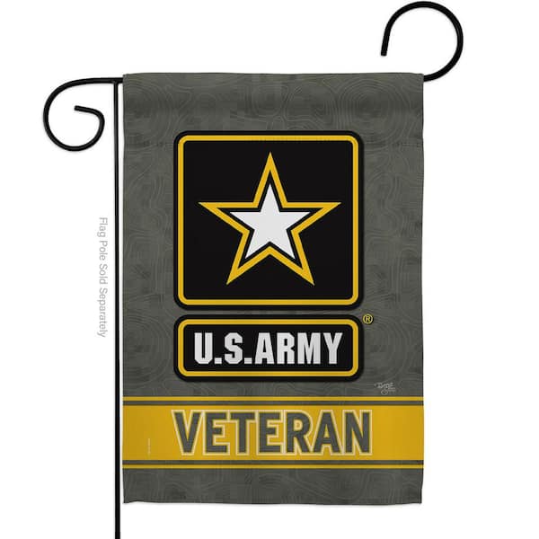 Breeze Decor 13 in. x 18.5 in. US Army Veteran Garden Double-Sided ...