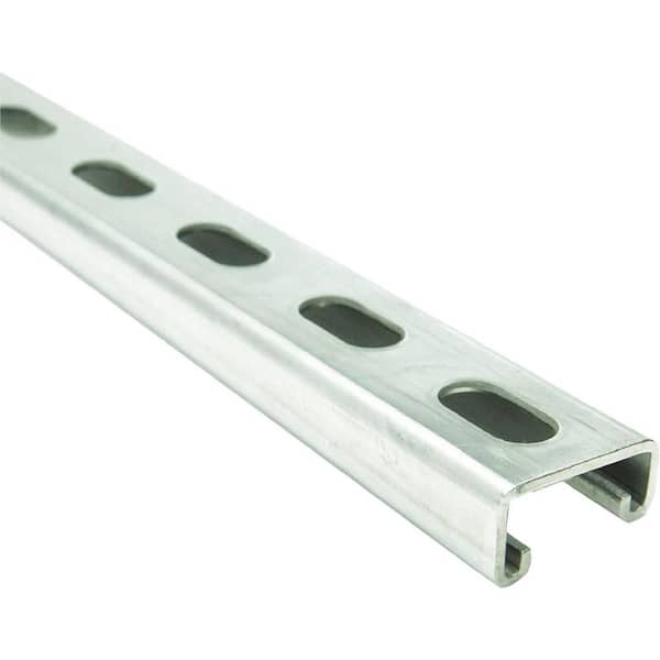 2 ft. 14 Gauge Slotted Back Metal Strut Channel, 1-5/8 in. x 13/16 in. Electro-Galvanized Steel, Silver