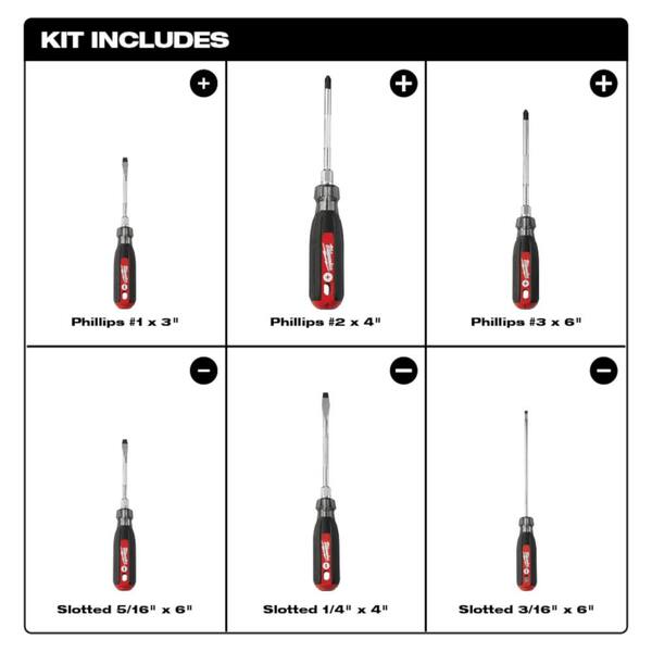 Milwaukee Round 48-22-2881 13-in-1 Cushion Grip Screwdriver, 7.5