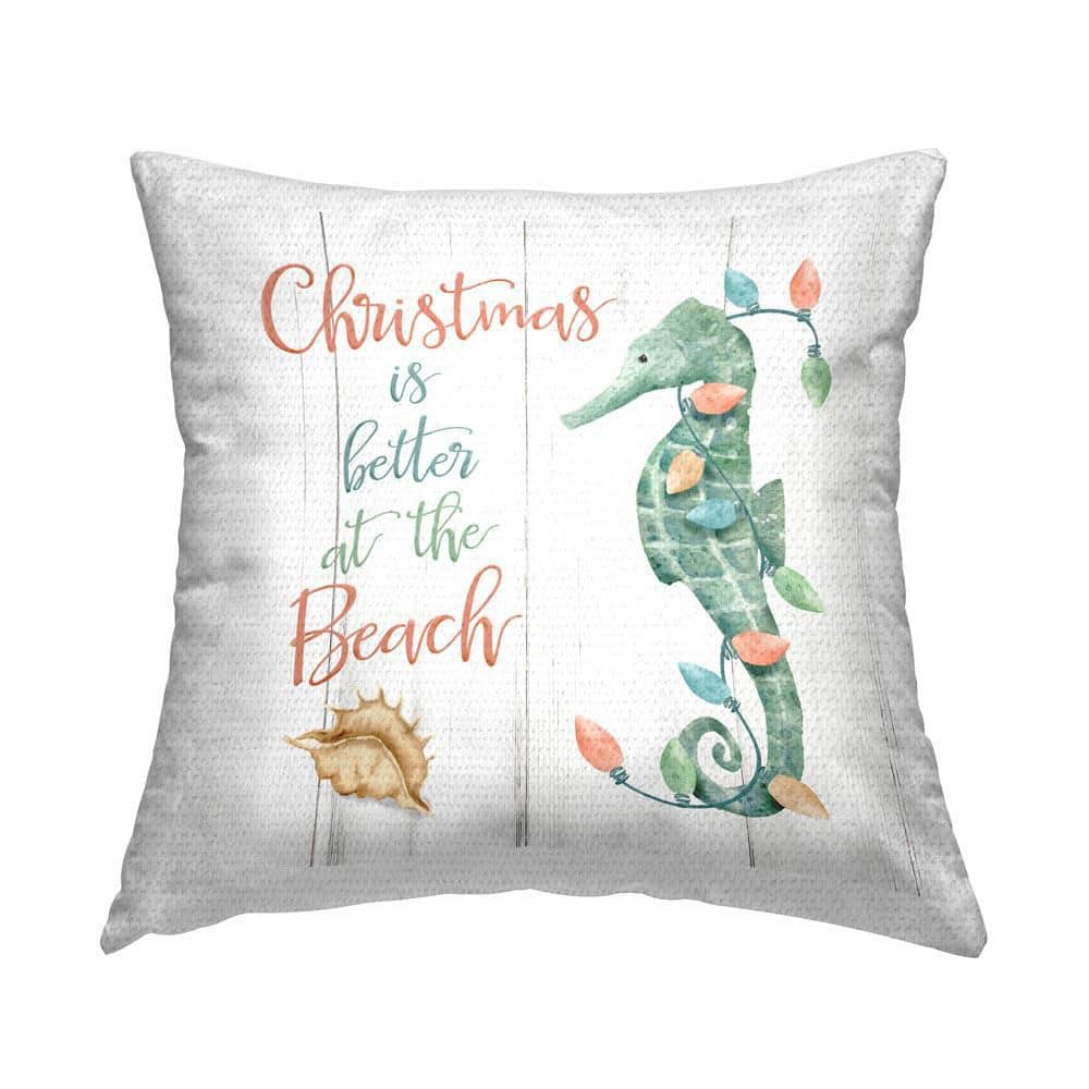 Nautical Seahorse Christmas Outdoor Printed Throw Pillow by Deane Beesley price history on PriceWatchPro